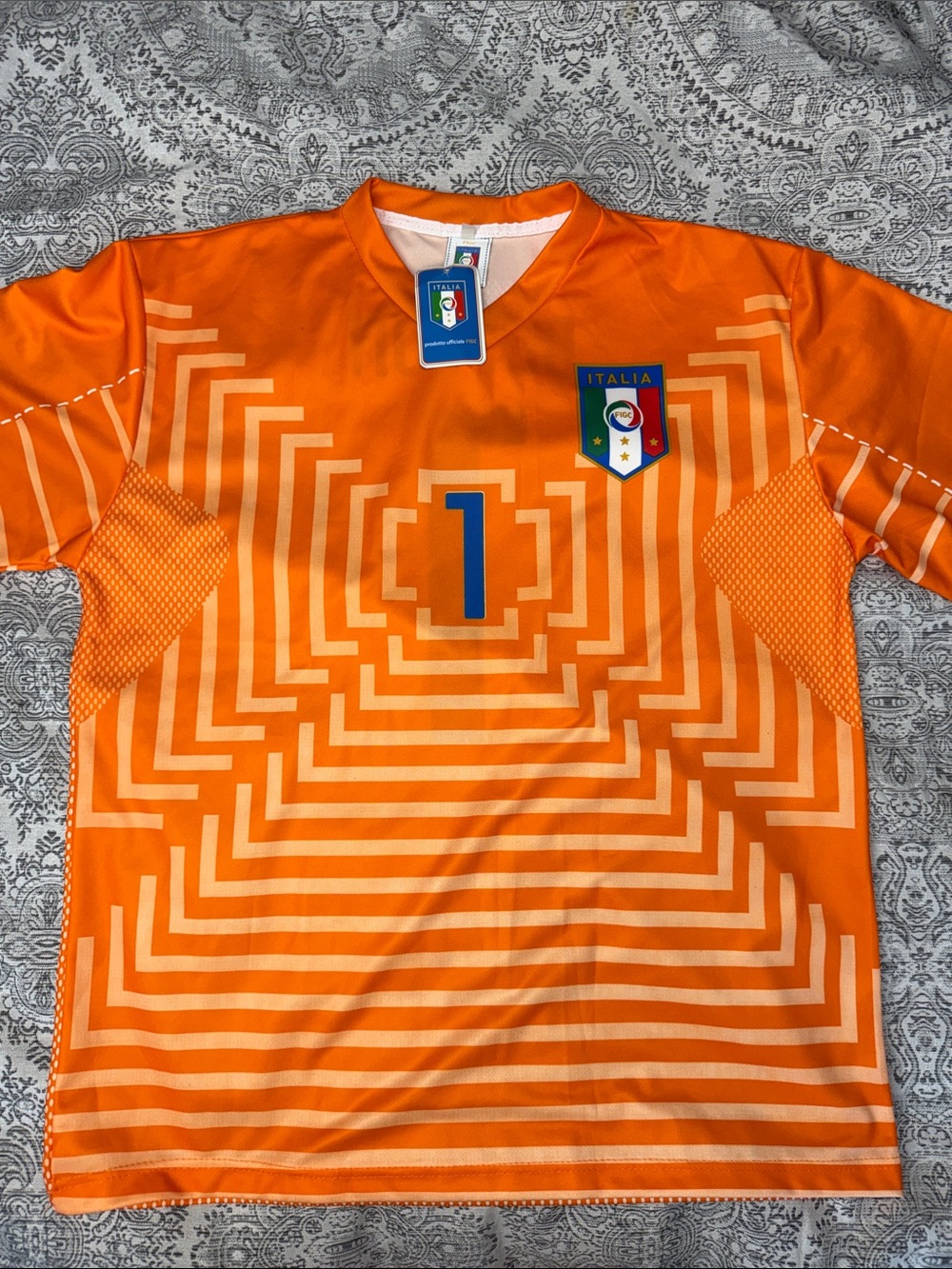 Italia Orange Goalkeeper Jersey with FIGC Crest - Large